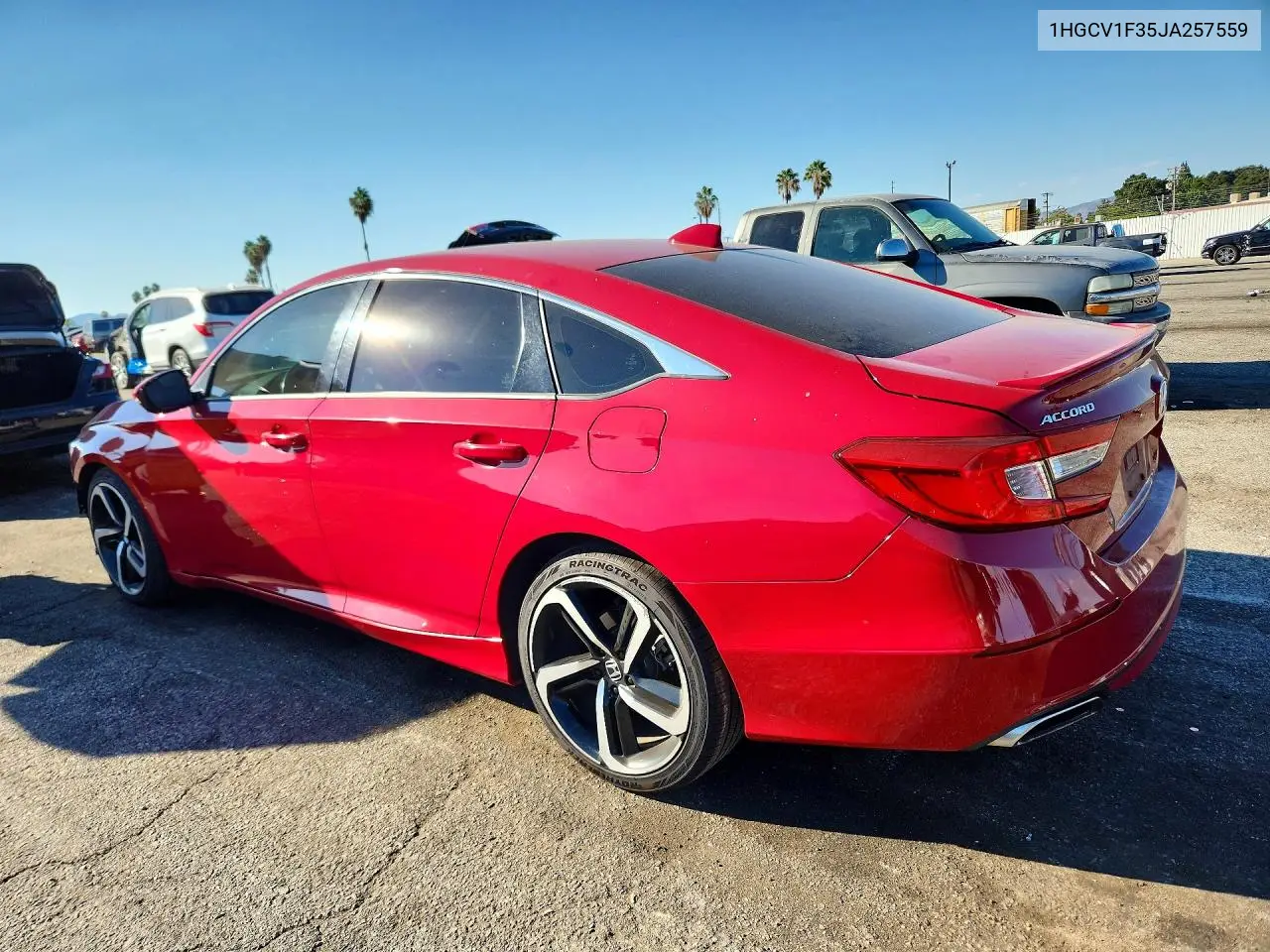 2018 HONDA ACCORD VIN 1HGCV1F35JA257559 — фото 2