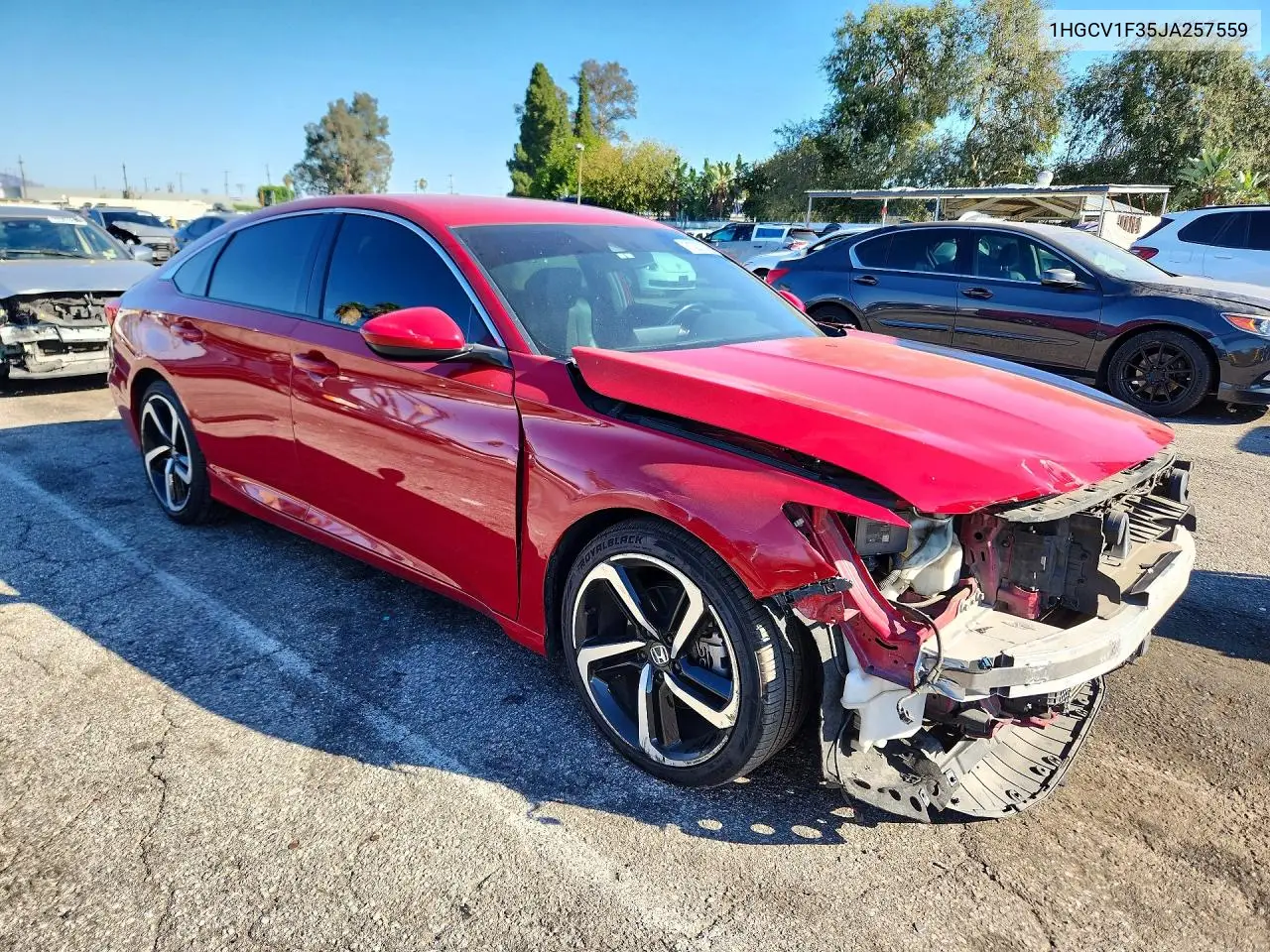2018 HONDA ACCORD VIN 1HGCV1F35JA257559 — фото 4