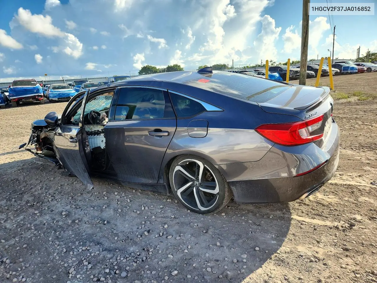 2018 HONDA ACCORD VIN 1HGCV2F37JA016852 — фото 2