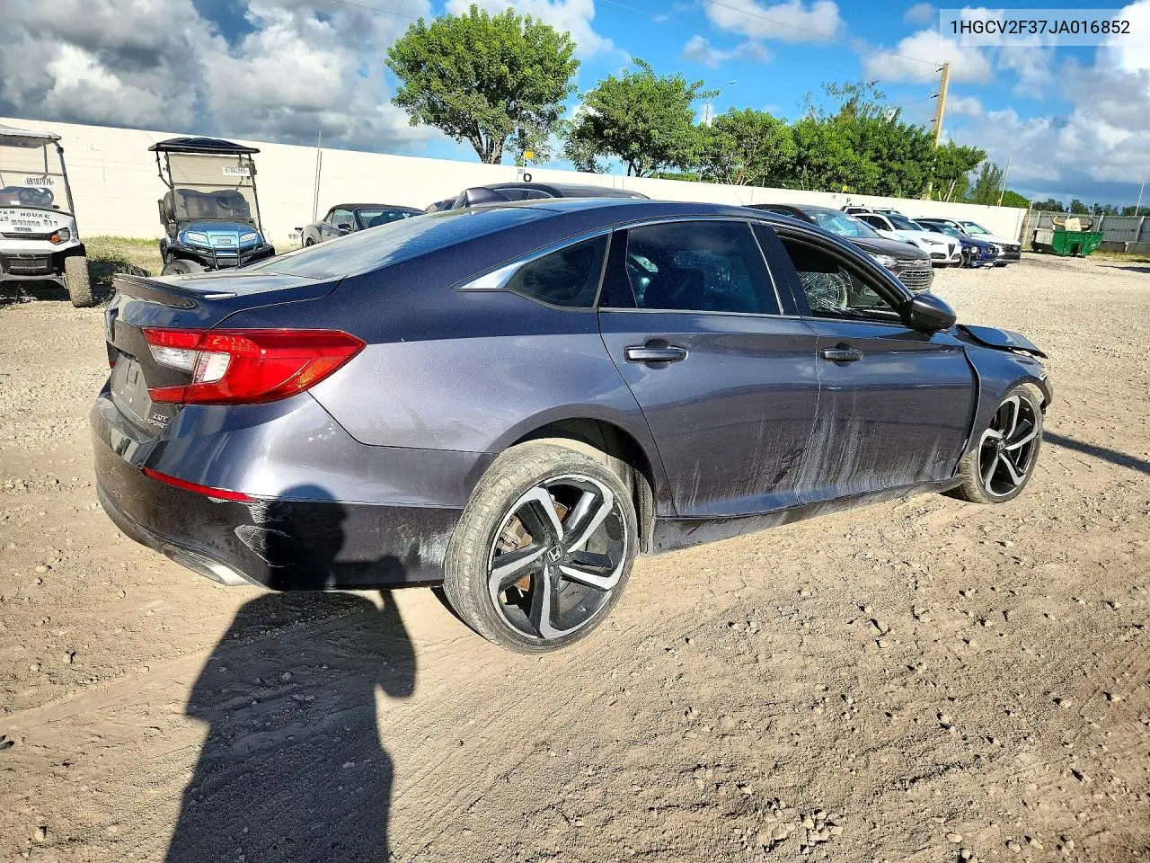 2018 HONDA ACCORD VIN 1HGCV2F37JA016852 — фото 3