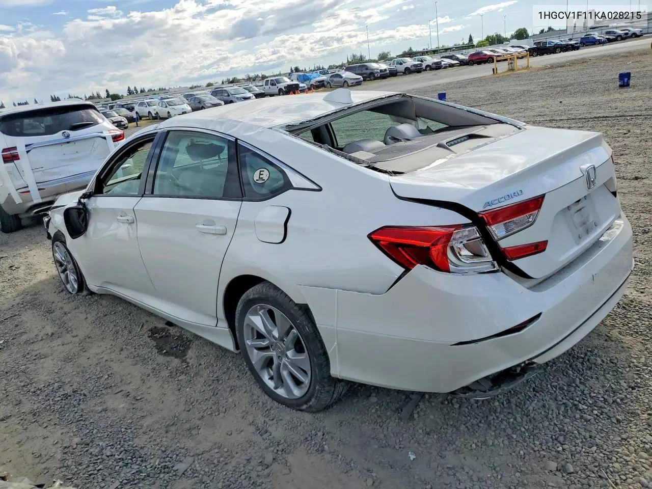 2019 HONDA ACCORD VIN 1HGCV1F11KA028215 — фото 2