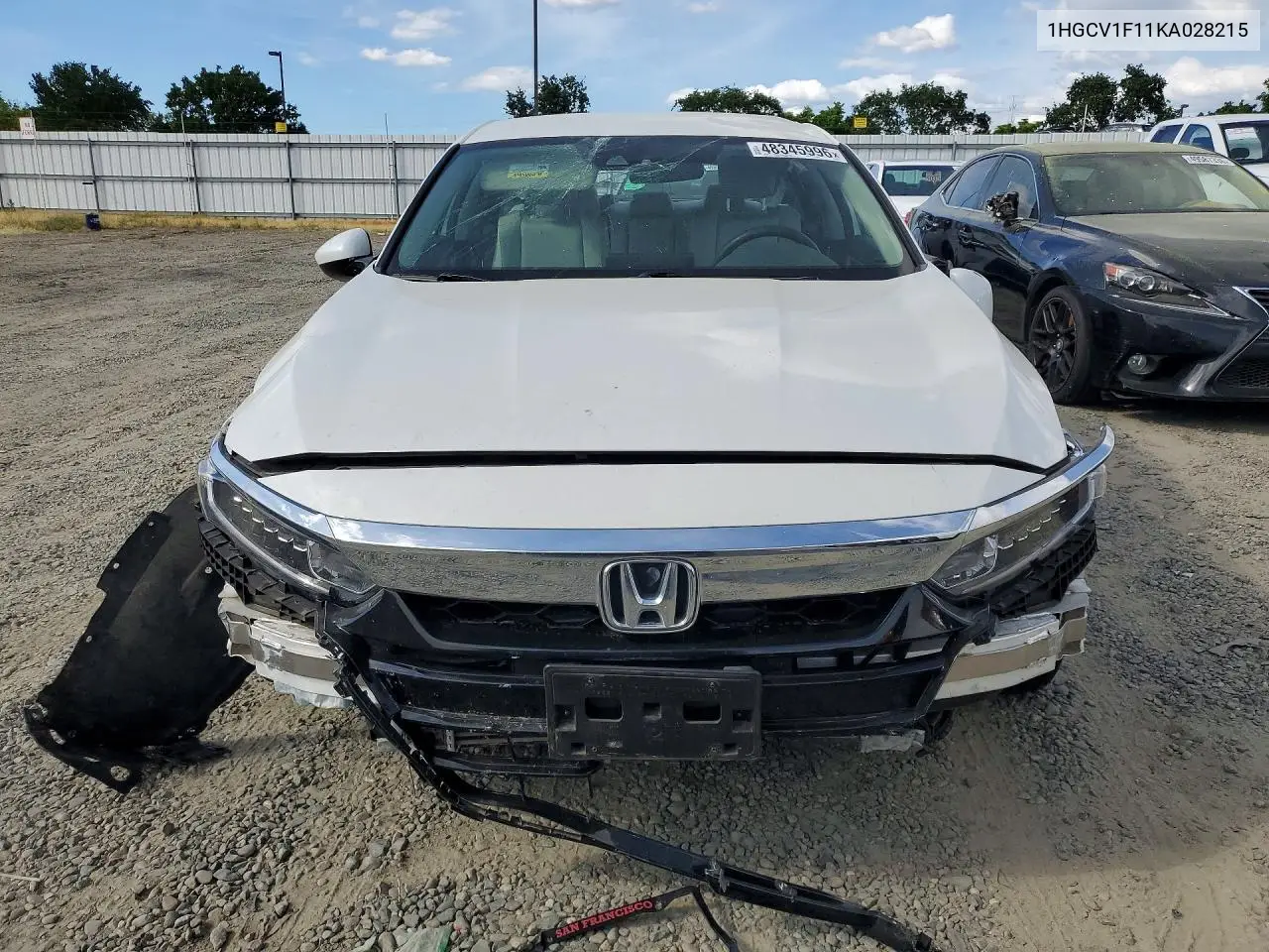 2019 HONDA ACCORD VIN 1HGCV1F11KA028215 — фото 5