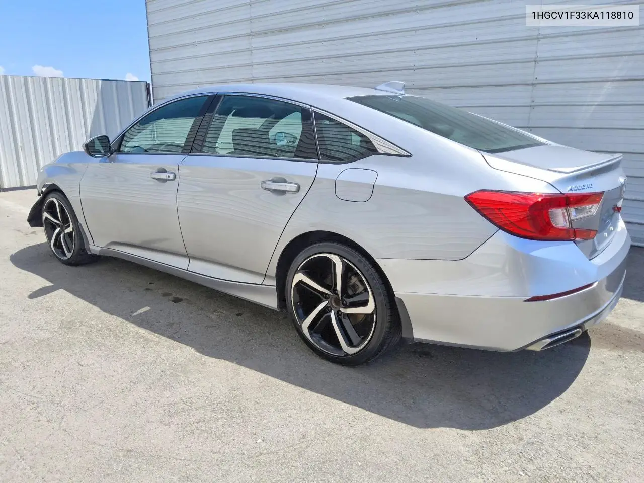 2019 HONDA ACCORD VIN 1HGCV1F33KA118810 — фото 2
