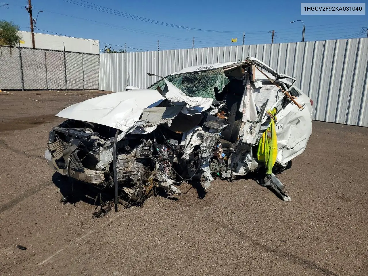 HONDA ACCORD 2019, VIN 1HGCV2F92KA031040