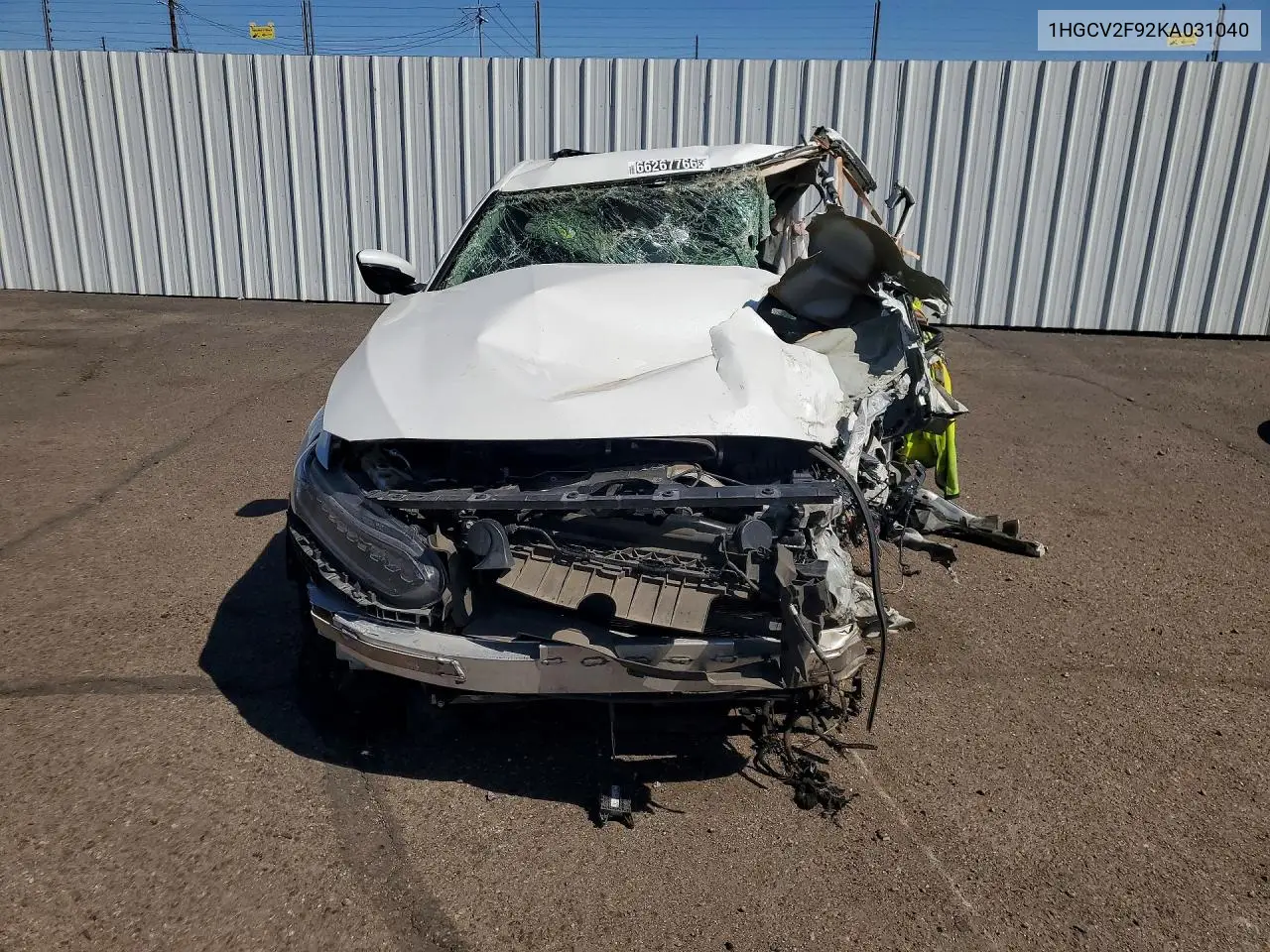 2019 HONDA ACCORD VIN 1HGCV2F92KA031040 — фото 5