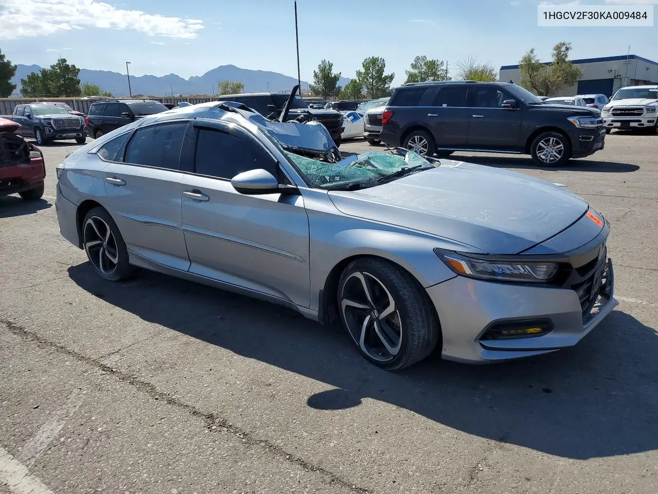 2019 HONDA ACCORD VIN 1HGCV2F30KA009484 — фото 4