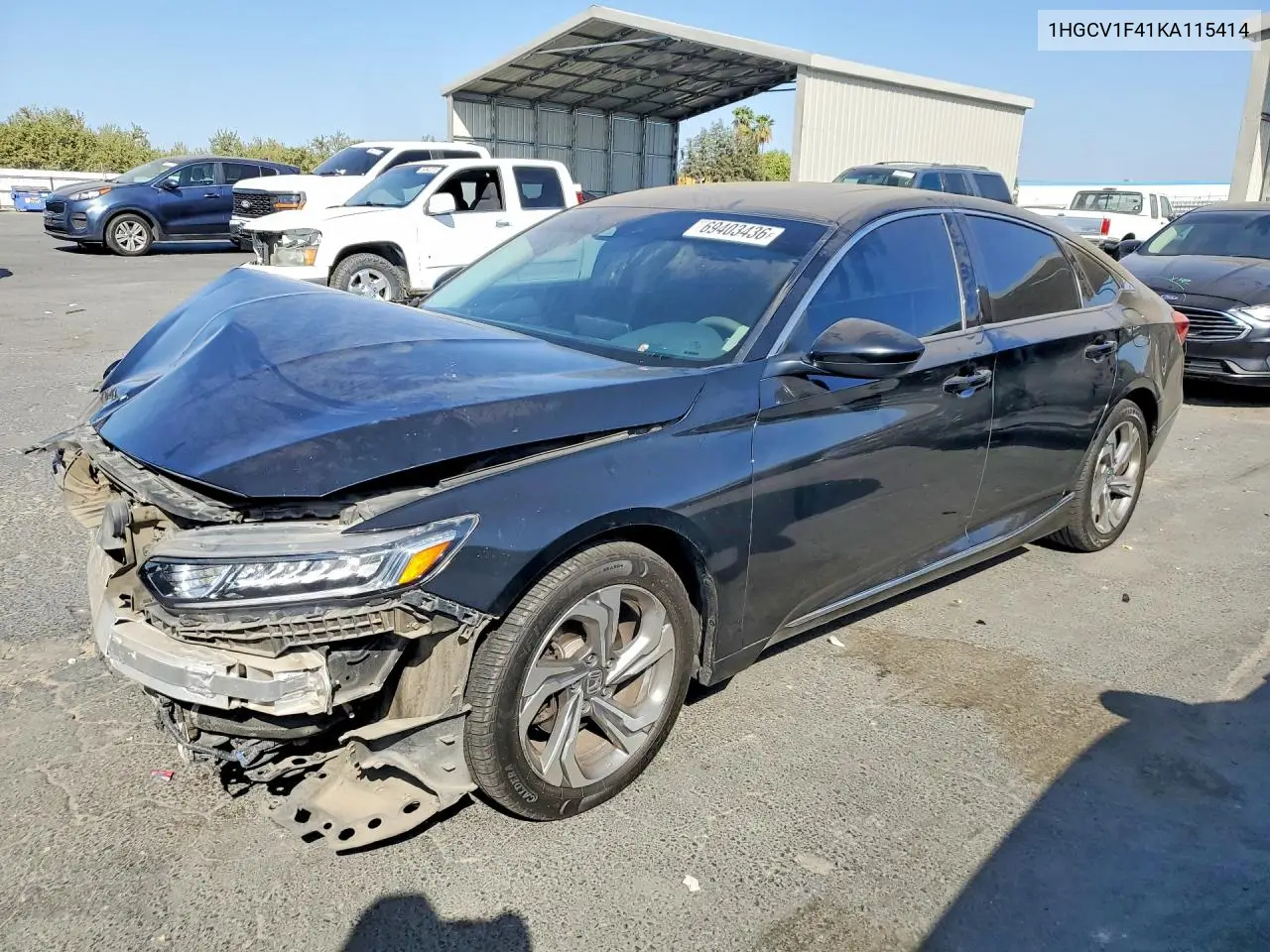 2019 HONDA ACCORD VIN 1HGCV1F41KA115414 — фото 2