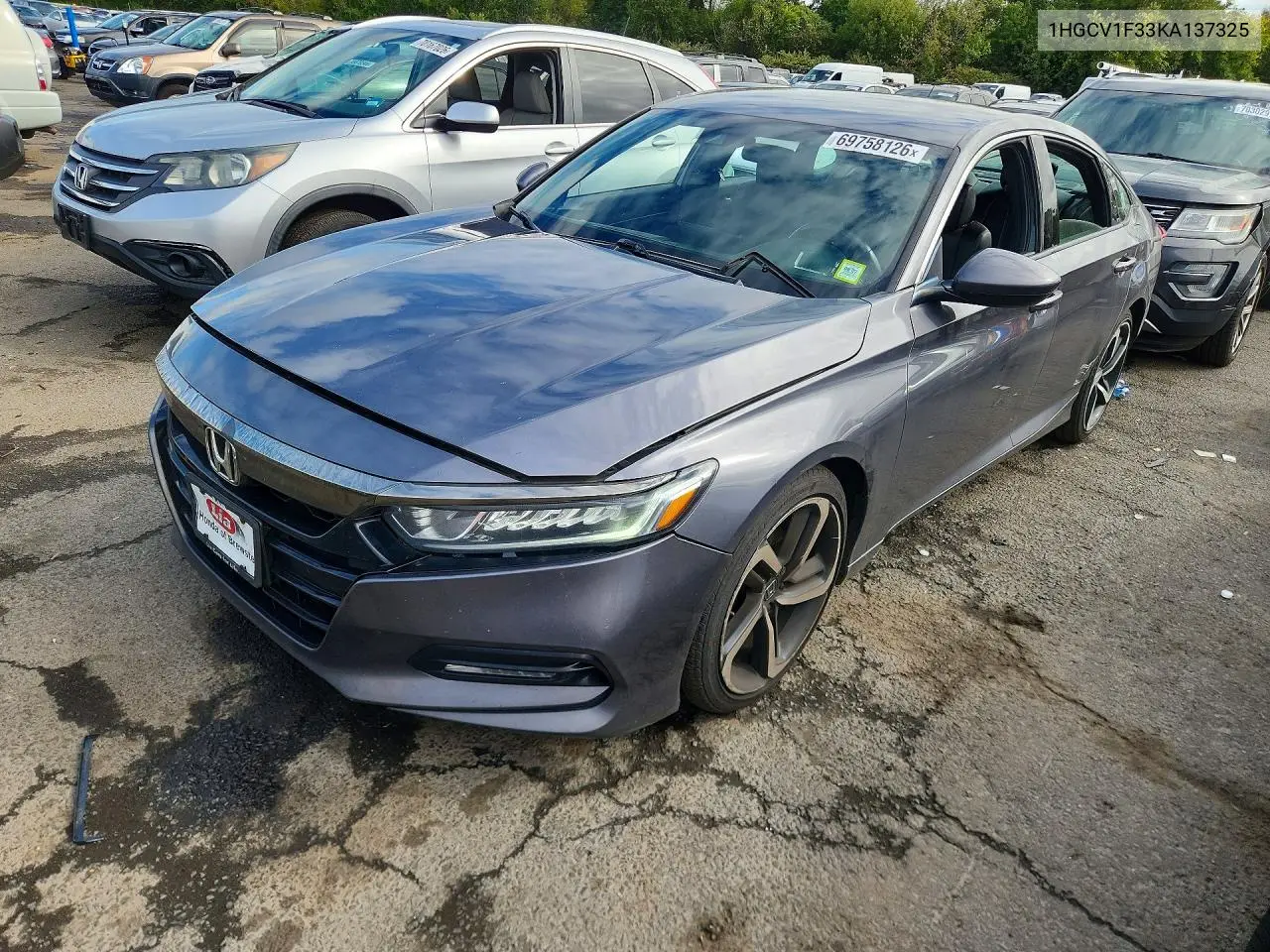HONDA ACCORD 2019, VIN 1HGCV1F33KA137325