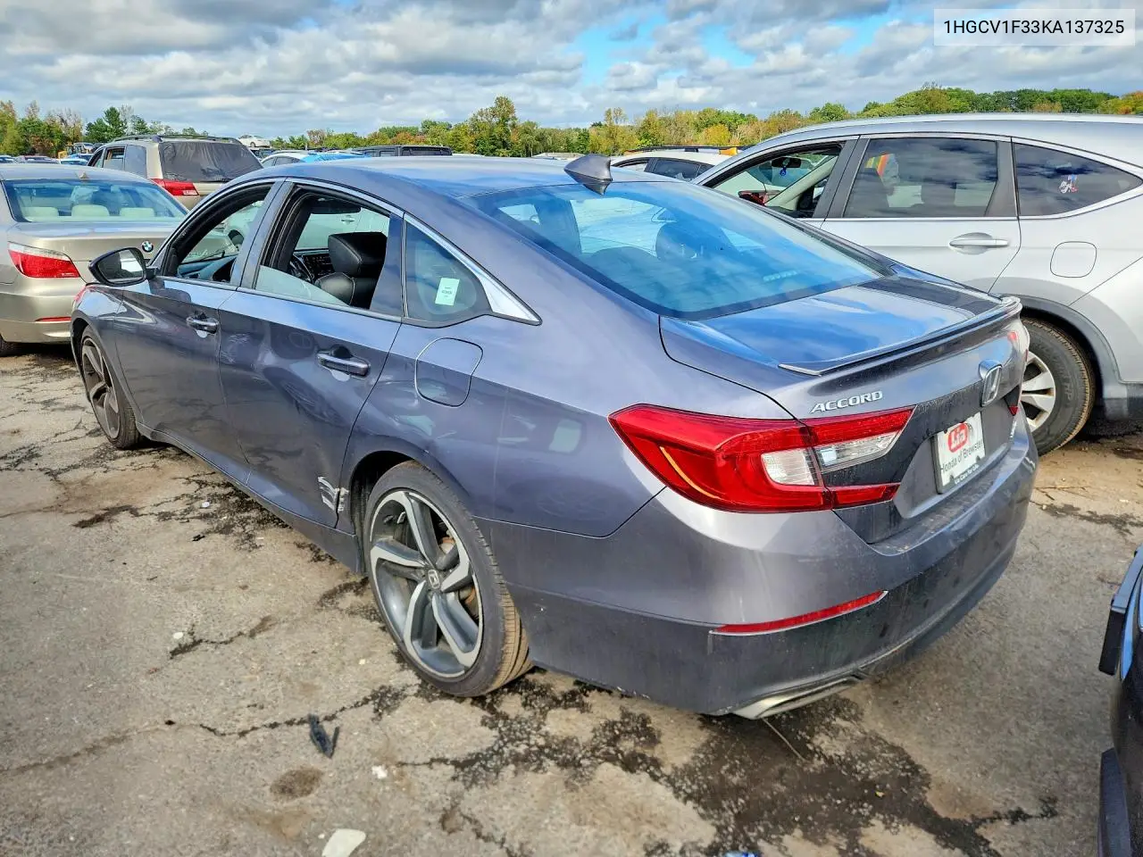 2019 HONDA ACCORD VIN 1HGCV1F33KA137325 — фото 2