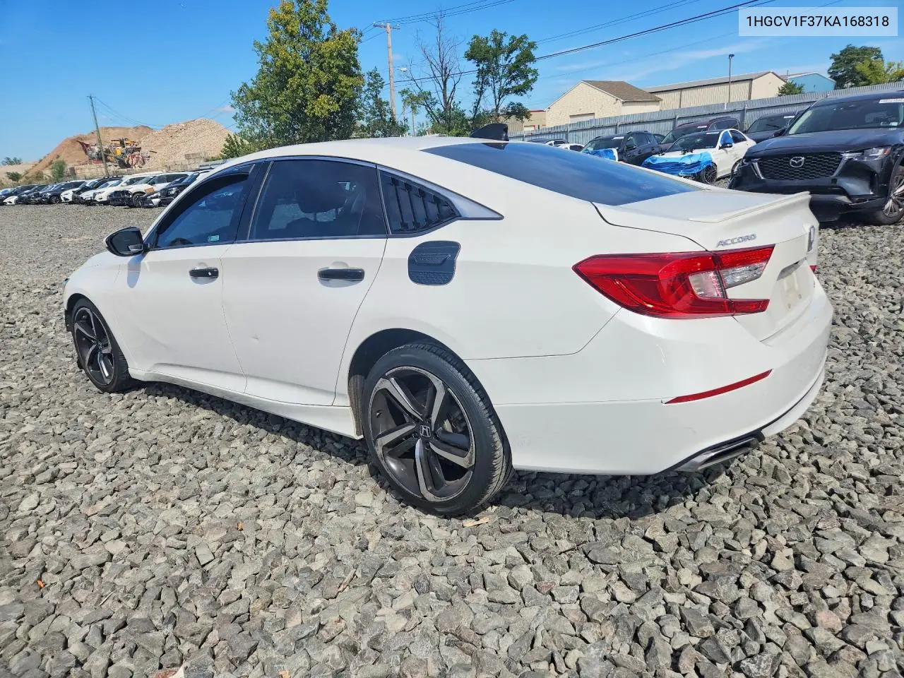2019 HONDA ACCORD VIN 1HGCV1F37KA168318 — фото 2