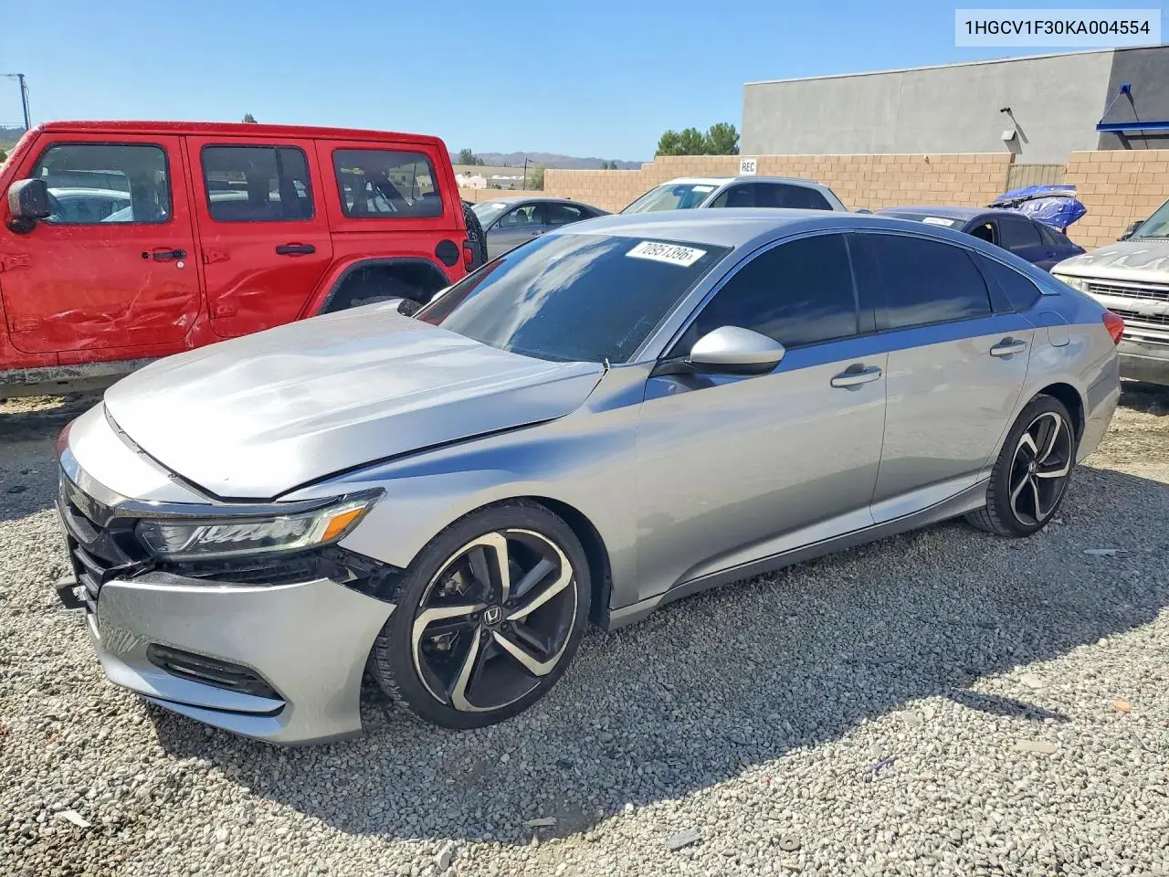 HONDA ACCORD 2019, VIN 1HGCV1F30KA004554