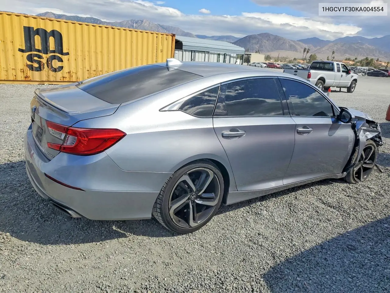 2019 HONDA ACCORD VIN 1HGCV1F30KA004554 — фото 3