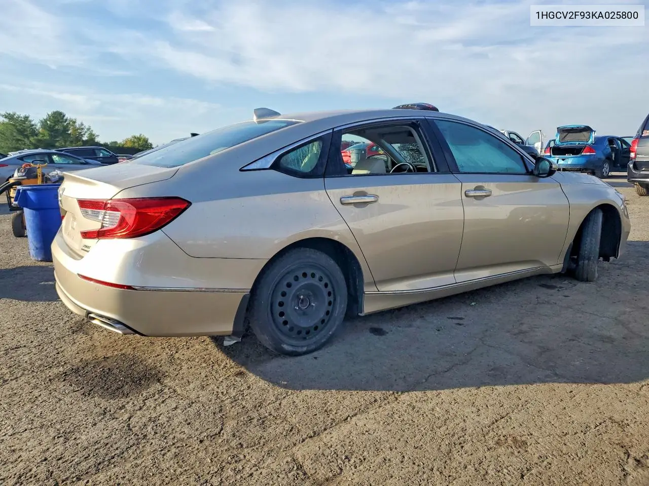 2019 HONDA ACCORD VIN 1HGCV2F93KA025800 — фото 3
