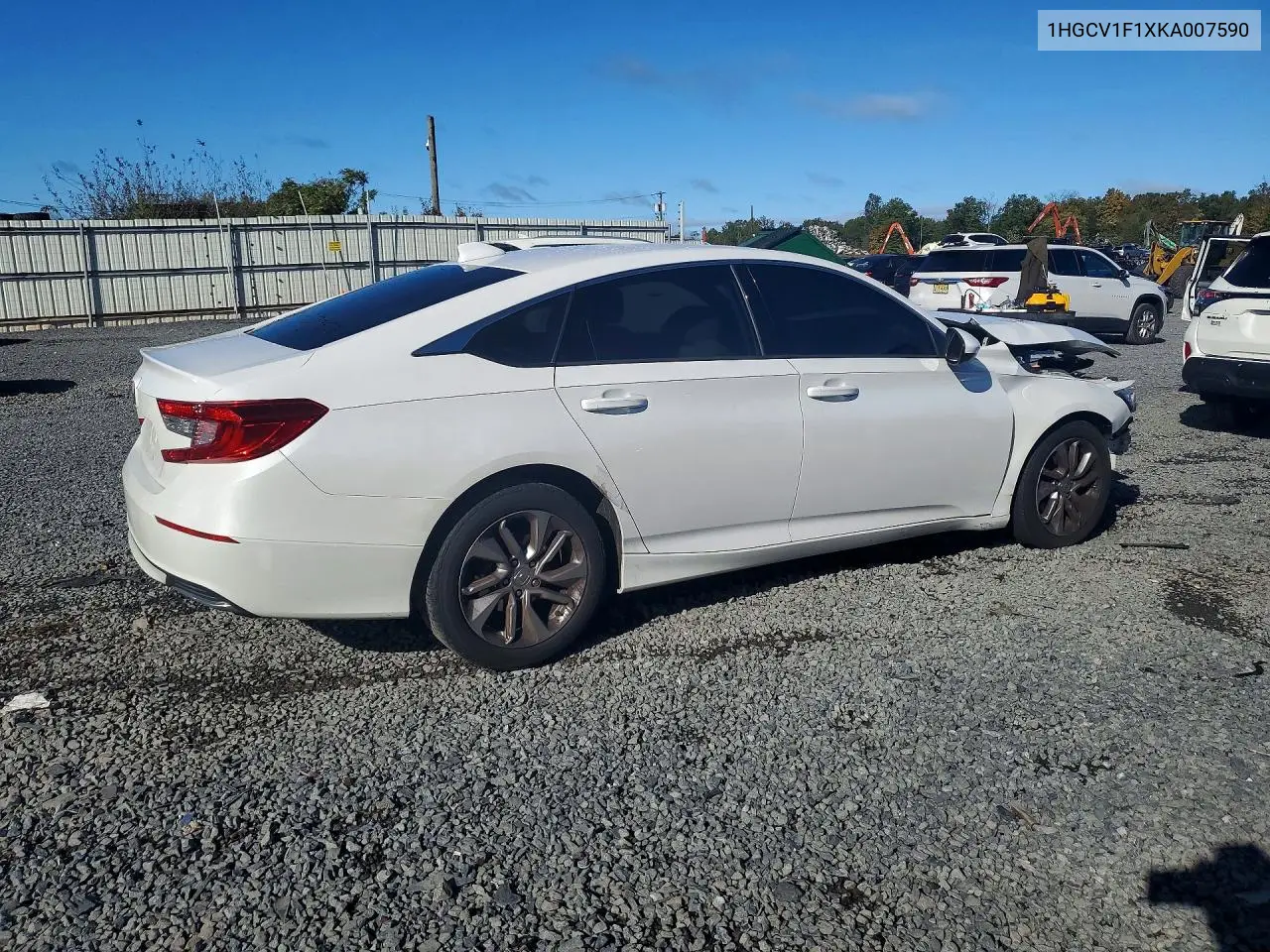 2019 HONDA ACCORD VIN 1HGCV1F1XKA007590 — фото 3