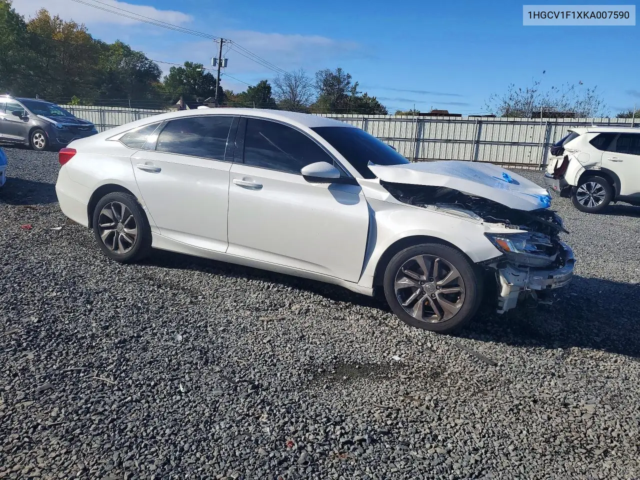 2019 HONDA ACCORD VIN 1HGCV1F1XKA007590 — фото 4