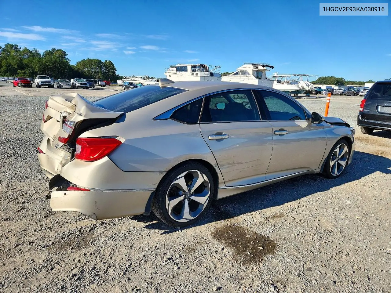 2019 HONDA ACCORD VIN 1HGCV2F93KA030916 — фото 3