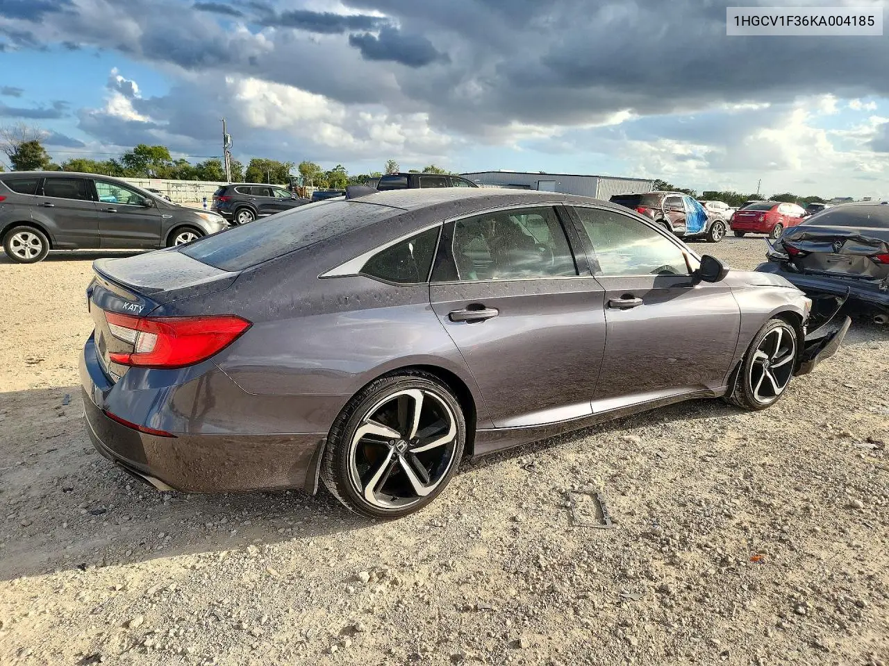 2019 HONDA ACCORD VIN 1HGCV1F36KA004185 — фото 3