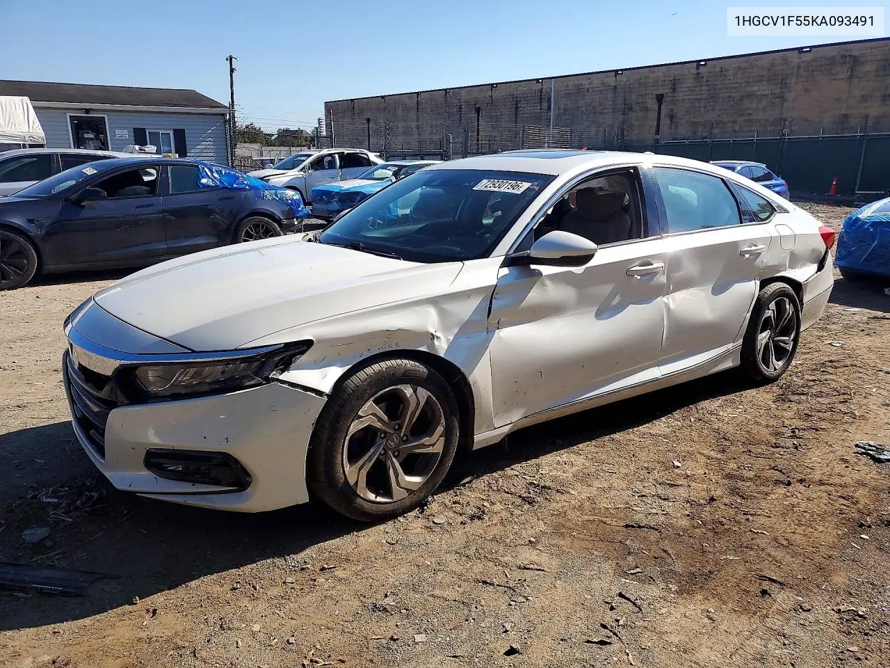 HONDA ACCORD 2019, VIN 1HGCV1F55KA093491