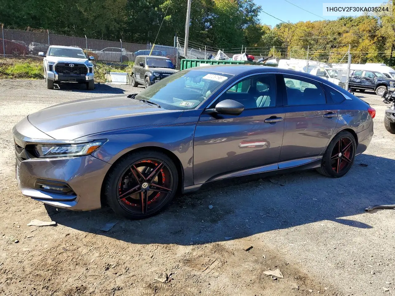 HONDA ACCORD 2019, VIN 1HGCV2F30KA035244