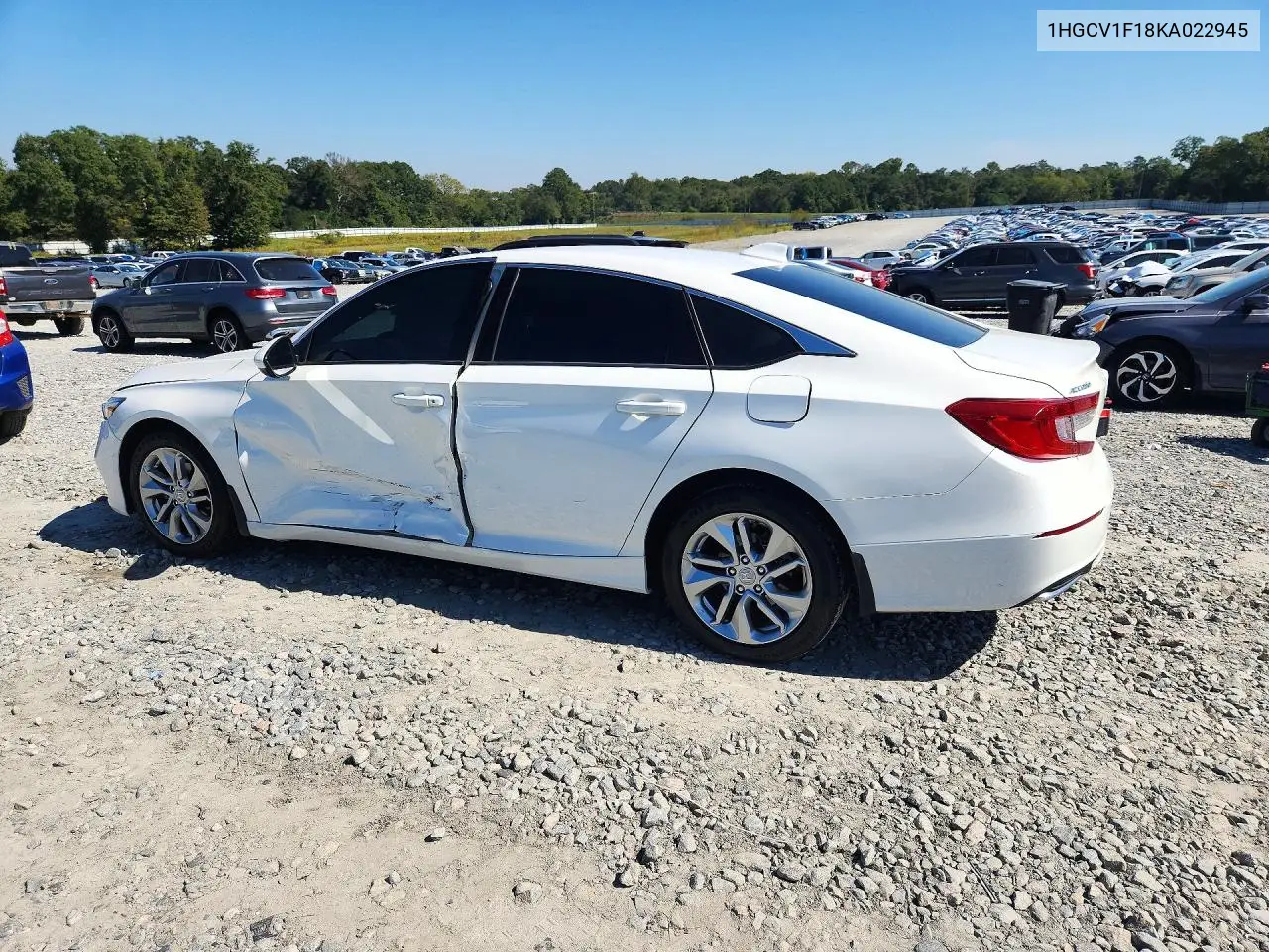 2019 HONDA ACCORD VIN 1HGCV1F18KA022945 — фото 2