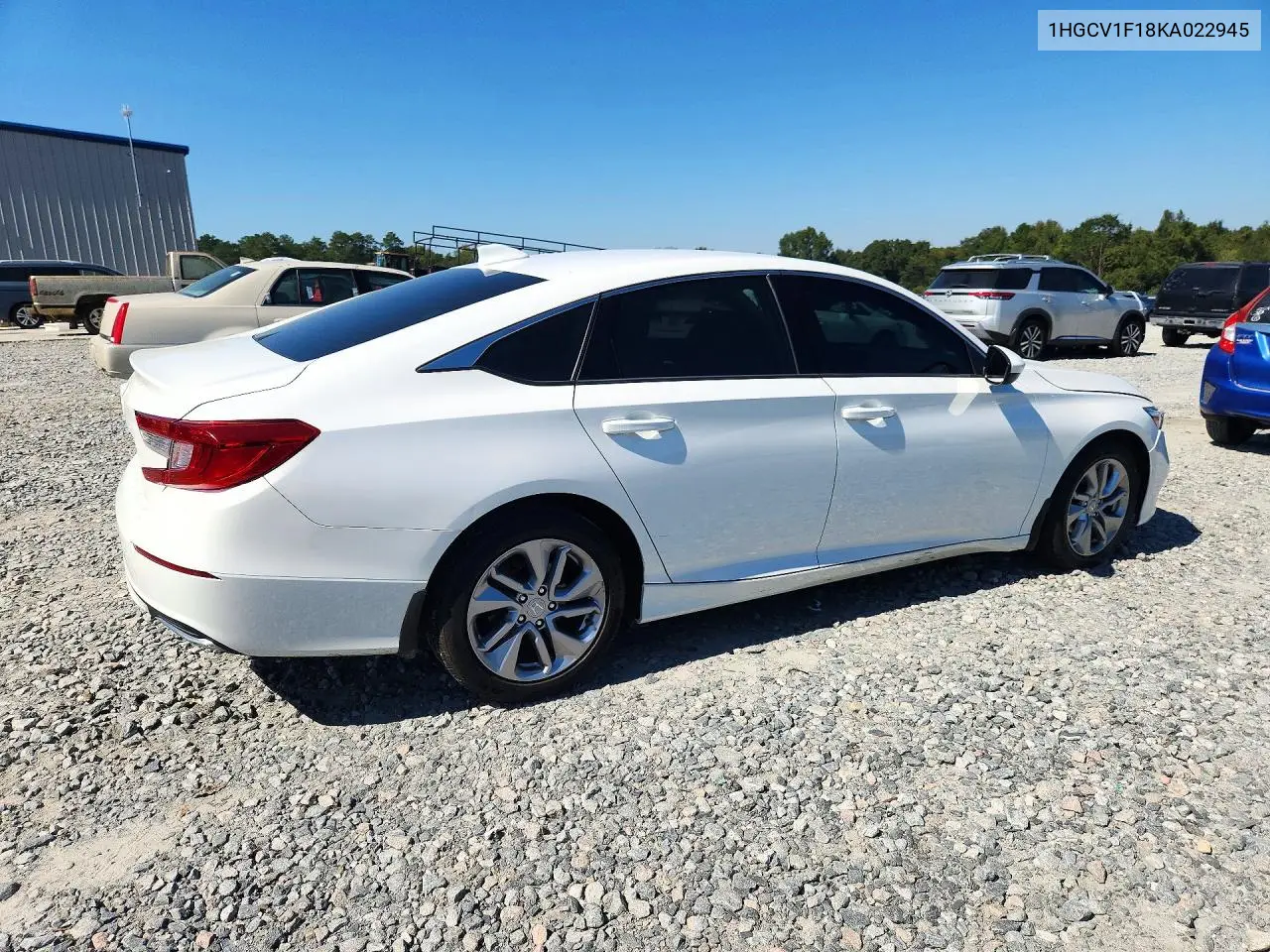 2019 HONDA ACCORD VIN 1HGCV1F18KA022945 — фото 3