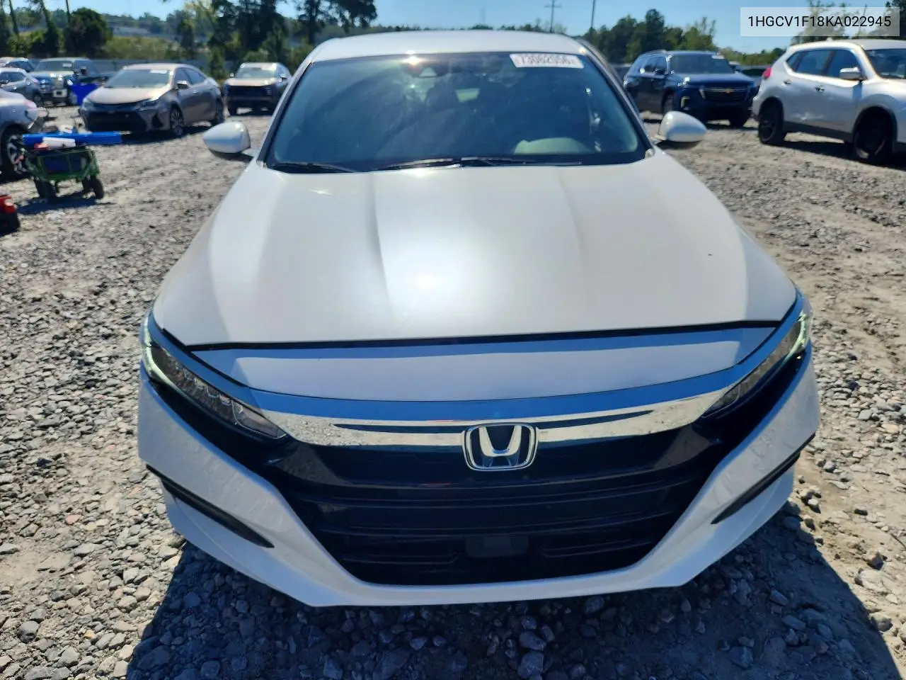 2019 HONDA ACCORD VIN 1HGCV1F18KA022945 — фото 5