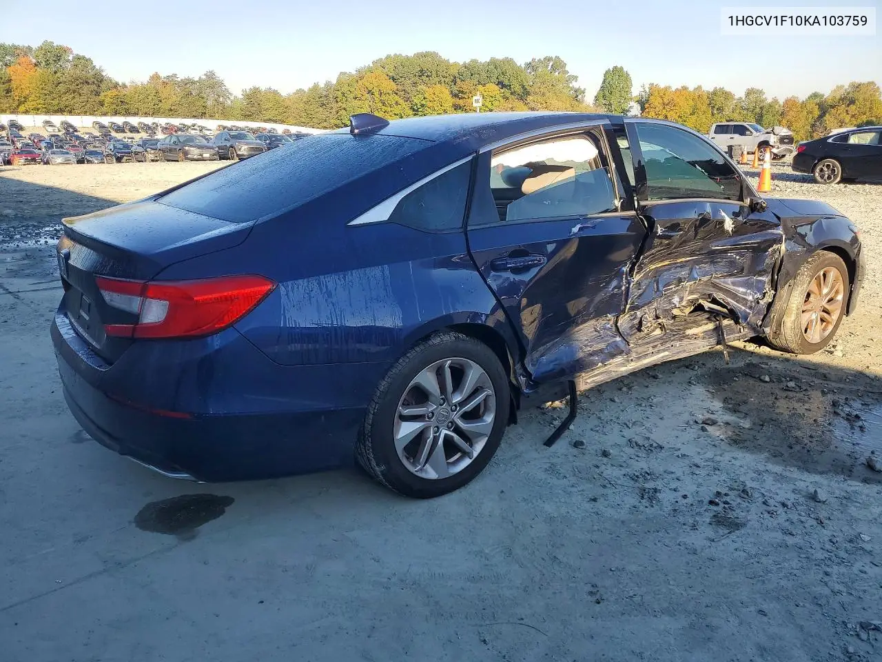 2019 HONDA ACCORD VIN 1HGCV1F10KA103759 — фото 3