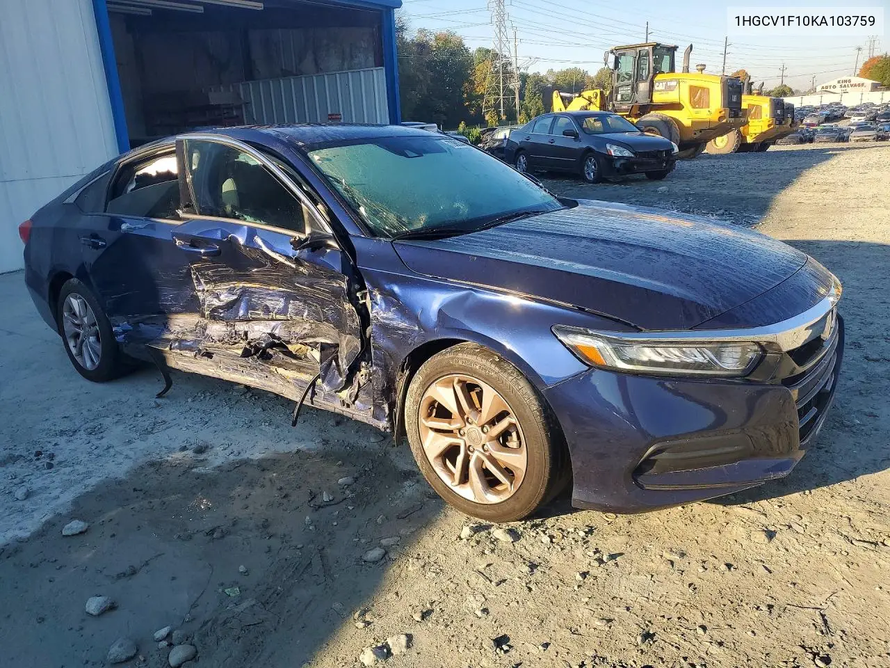 2019 HONDA ACCORD VIN 1HGCV1F10KA103759 — фото 4