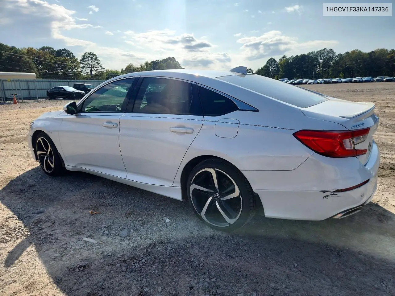 2019 HONDA ACCORD VIN 1HGCV1F33KA147336 — фото 2
