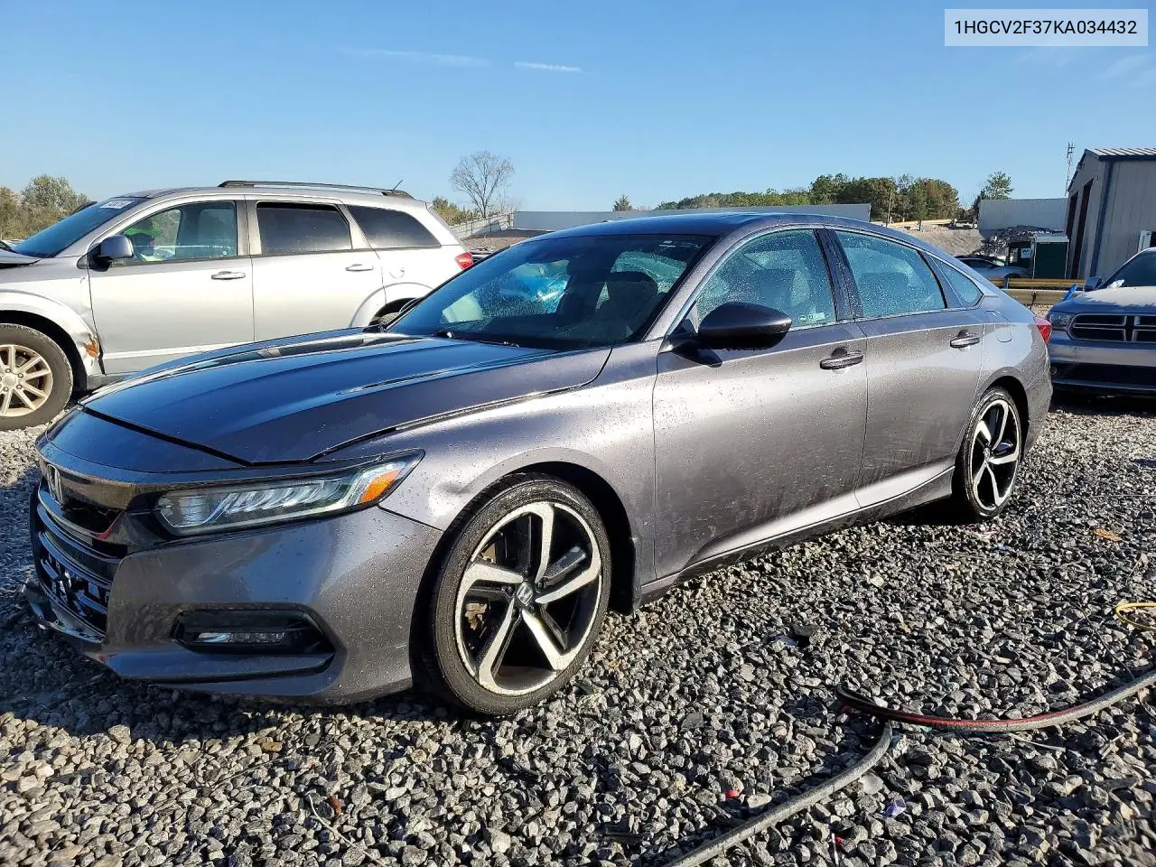 HONDA ACCORD 2019, VIN 1HGCV2F37KA034432