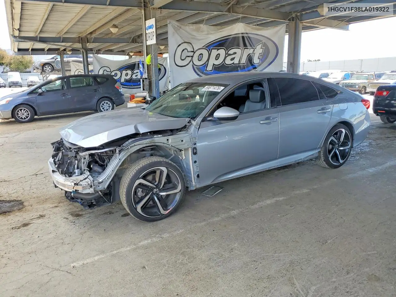 HONDA ACCORD 2020, VIN 1HGCV1F38LA019322