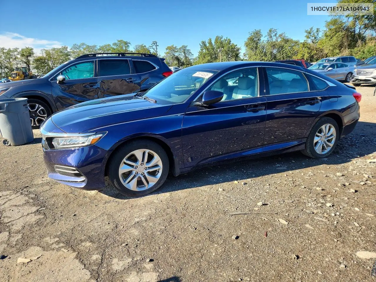 HONDA ACCORD 2020, VIN 1HGCV1F17LA104943