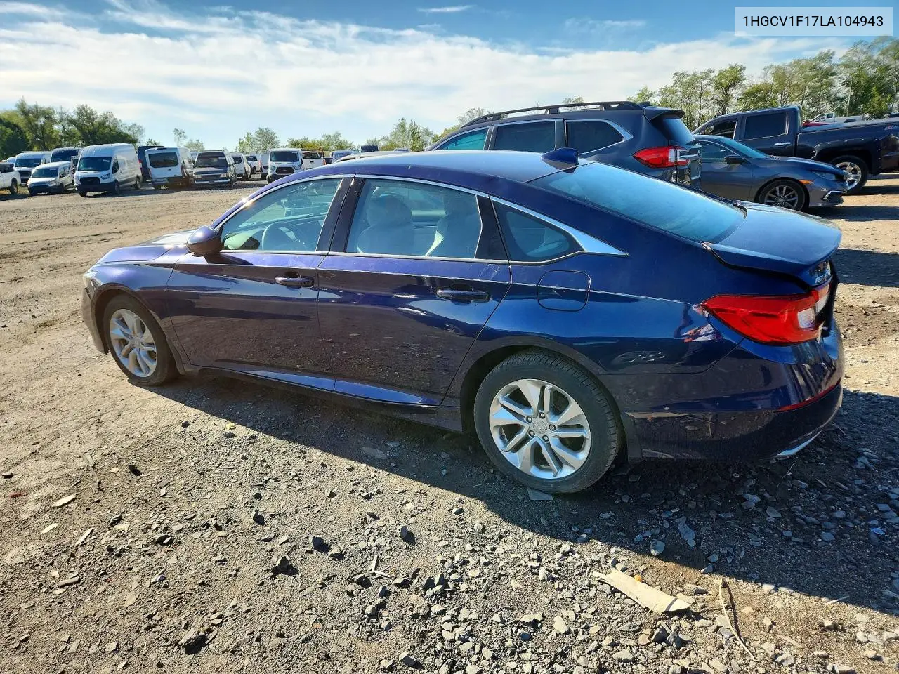 2020 HONDA ACCORD VIN 1HGCV1F17LA104943 — фото 2