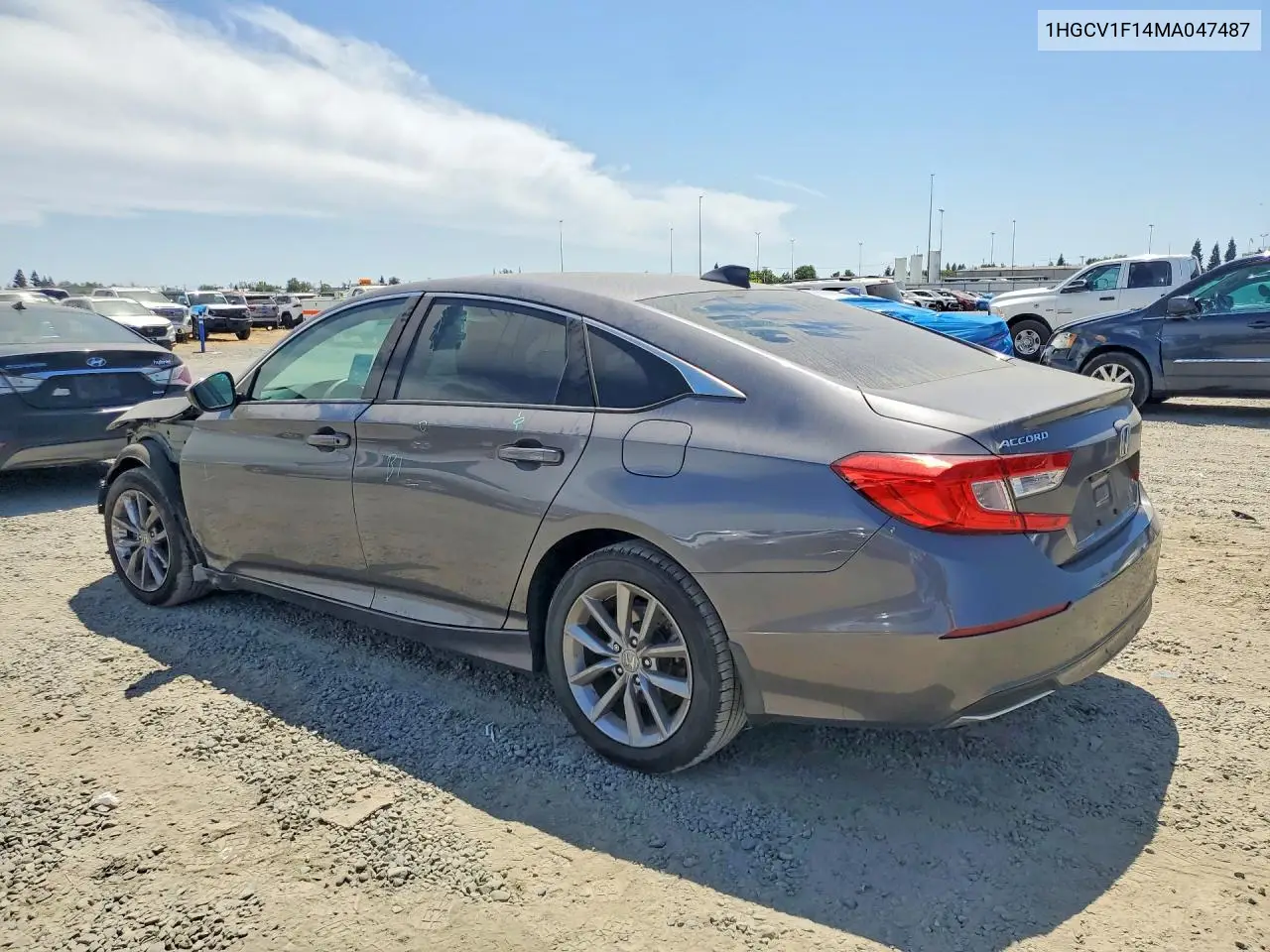 2021 HONDA ACCORD VIN 1HGCV1F14MA047487 — фото 2