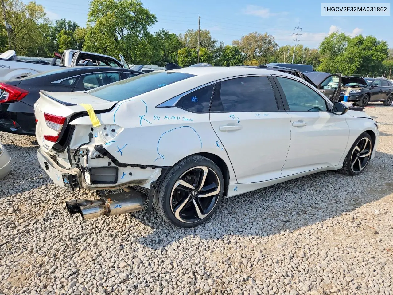 2021 HONDA ACCORD VIN 1HGCV2F32MA031862 — фото 3