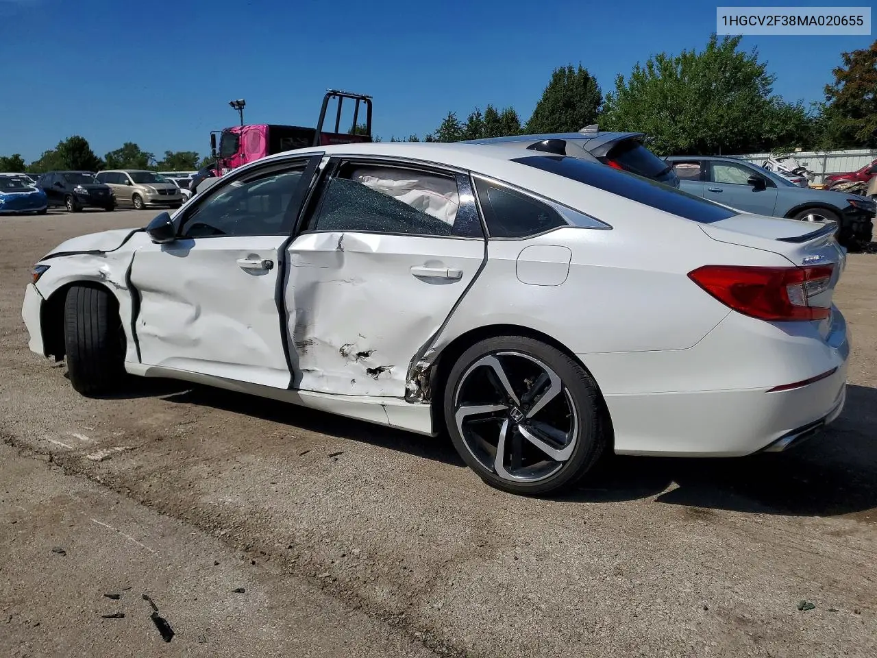 2021 HONDA ACCORD VIN 1HGCV2F38MA020655 — фото 2