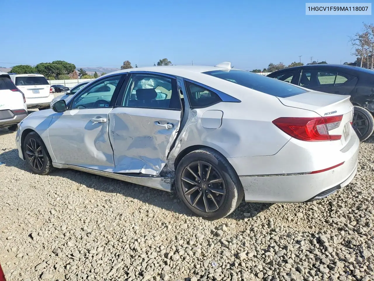 2021 HONDA ACCORD VIN 1HGCV1F59MA118007 — фото 2