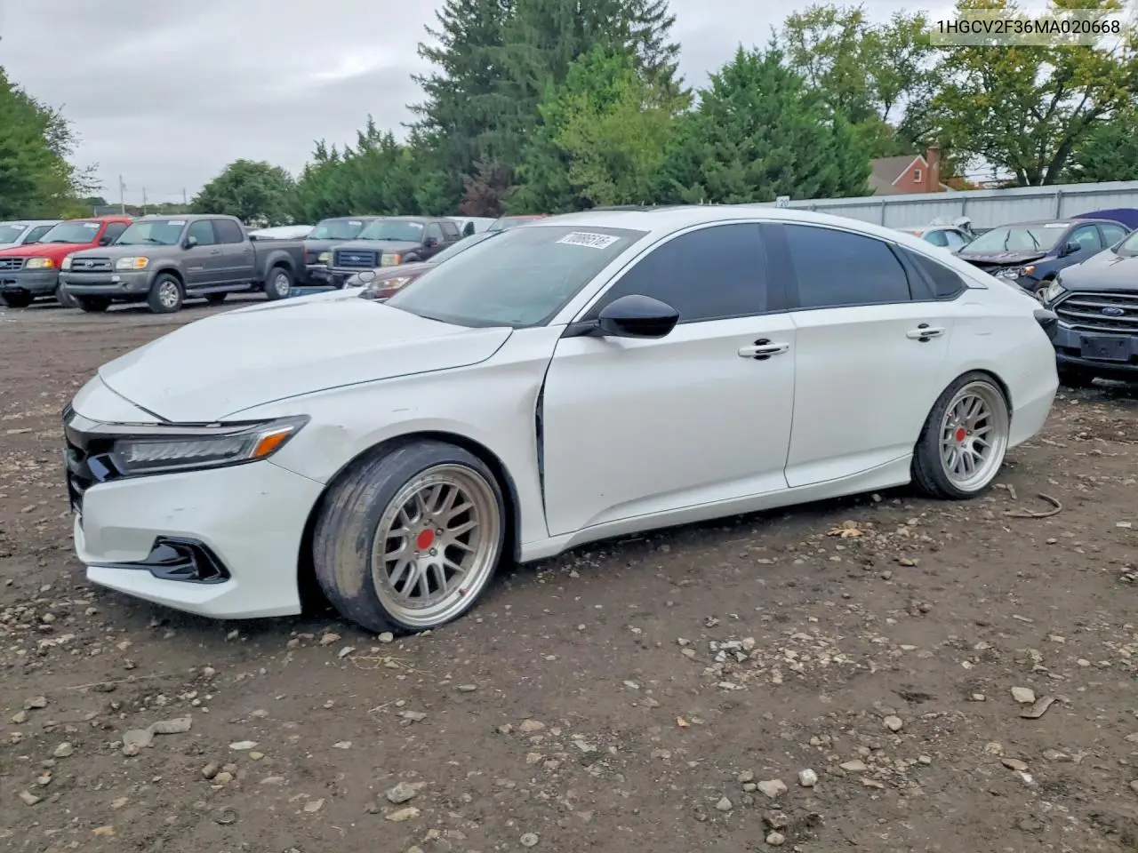 HONDA ACCORD 2021, VIN 1HGCV2F36MA020668