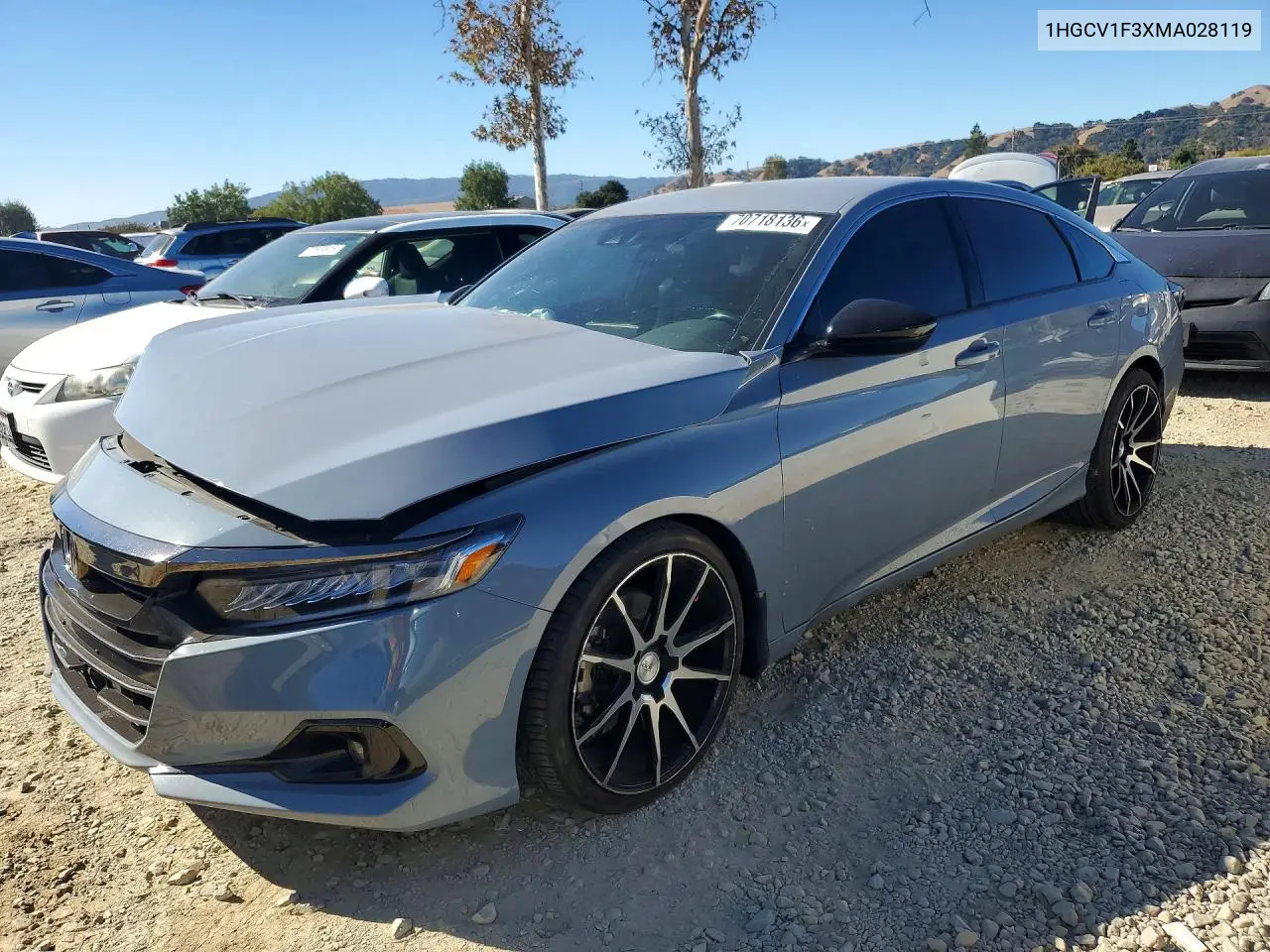HONDA ACCORD 2021, VIN 1HGCV1F3XMA028119