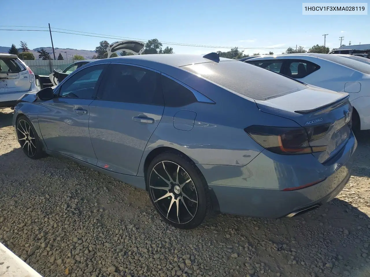 2021 HONDA ACCORD VIN 1HGCV1F3XMA028119 — фото 2
