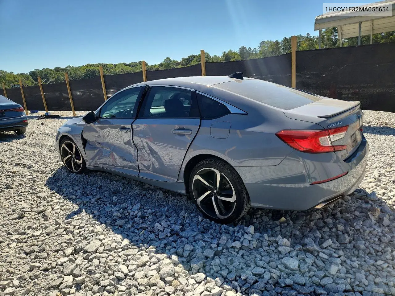 2021 HONDA ACCORD VIN 1HGCV1F32MA055654 — фото 2