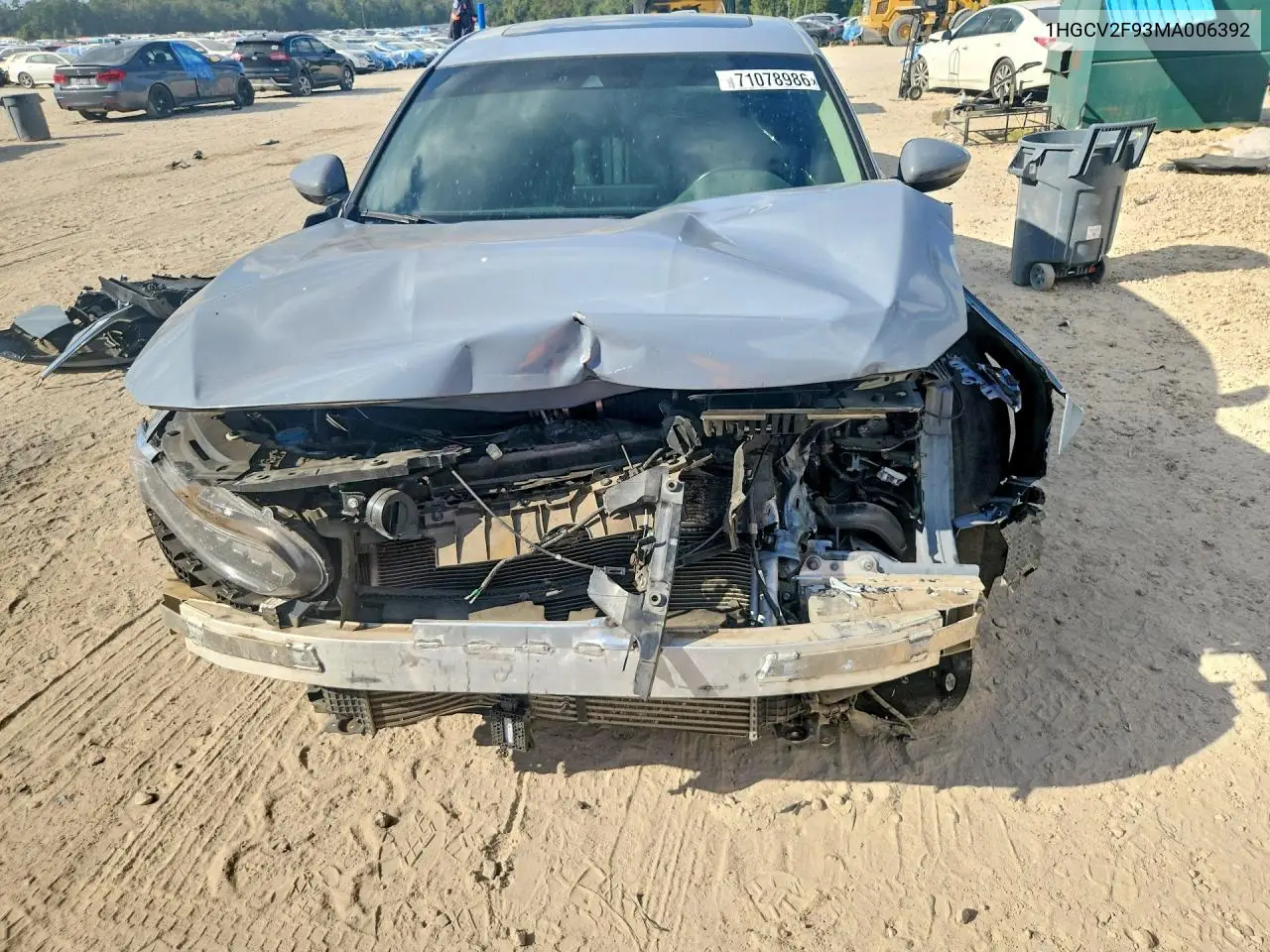 2021 HONDA ACCORD VIN 1HGCV2F93MA006392 — фото 5