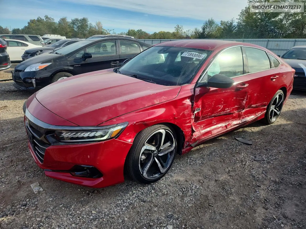 HONDA ACCORD 2021, VIN 1HGCV1F47MA072717