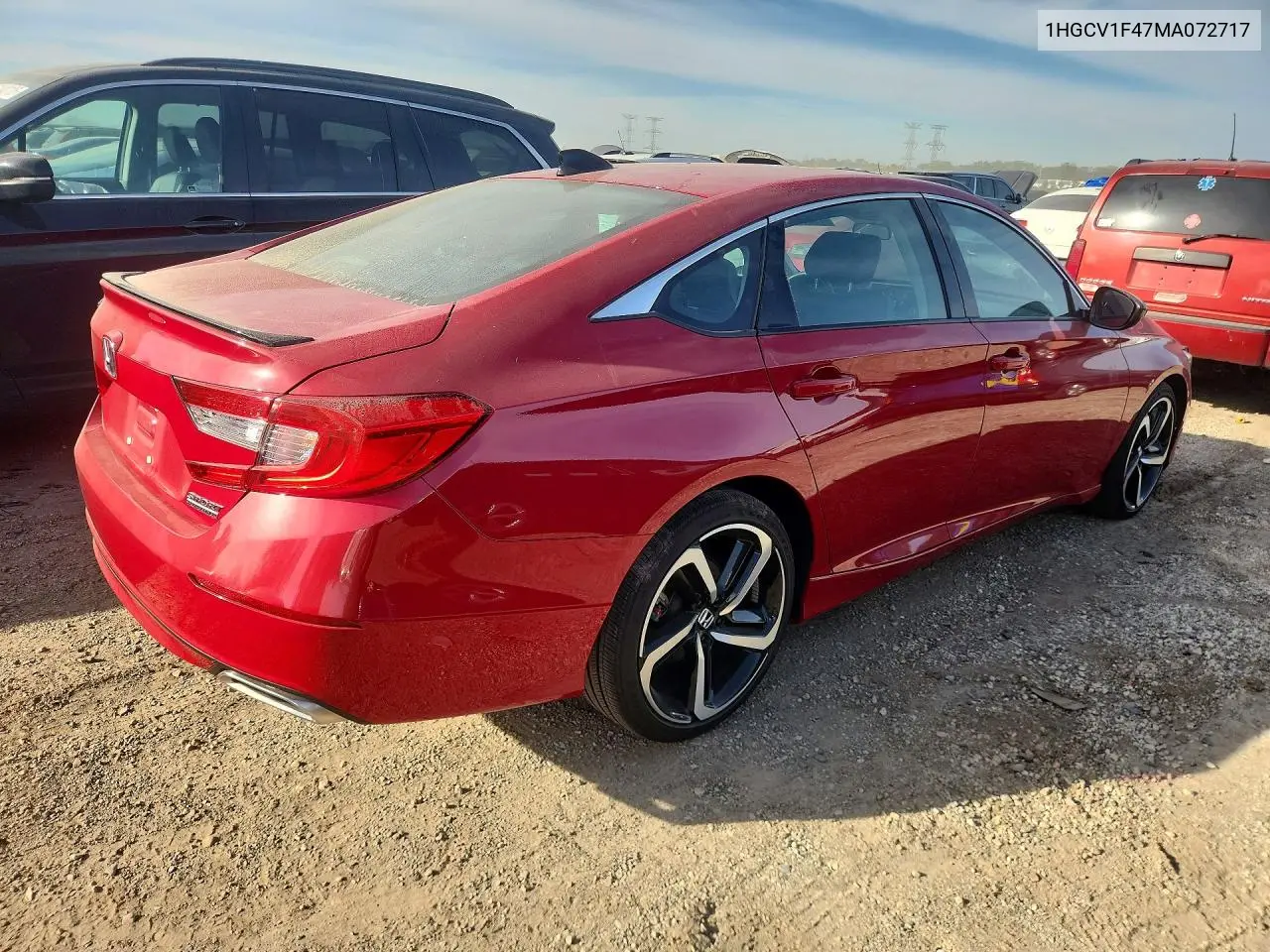 2021 HONDA ACCORD VIN 1HGCV1F47MA072717 — фото 3