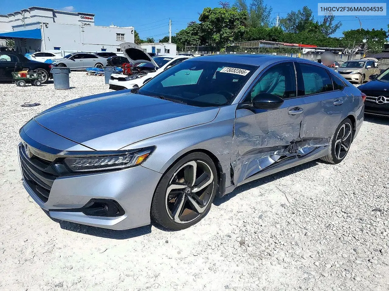 HONDA ACCORD 2021, VIN 1HGCV2F36MA004535