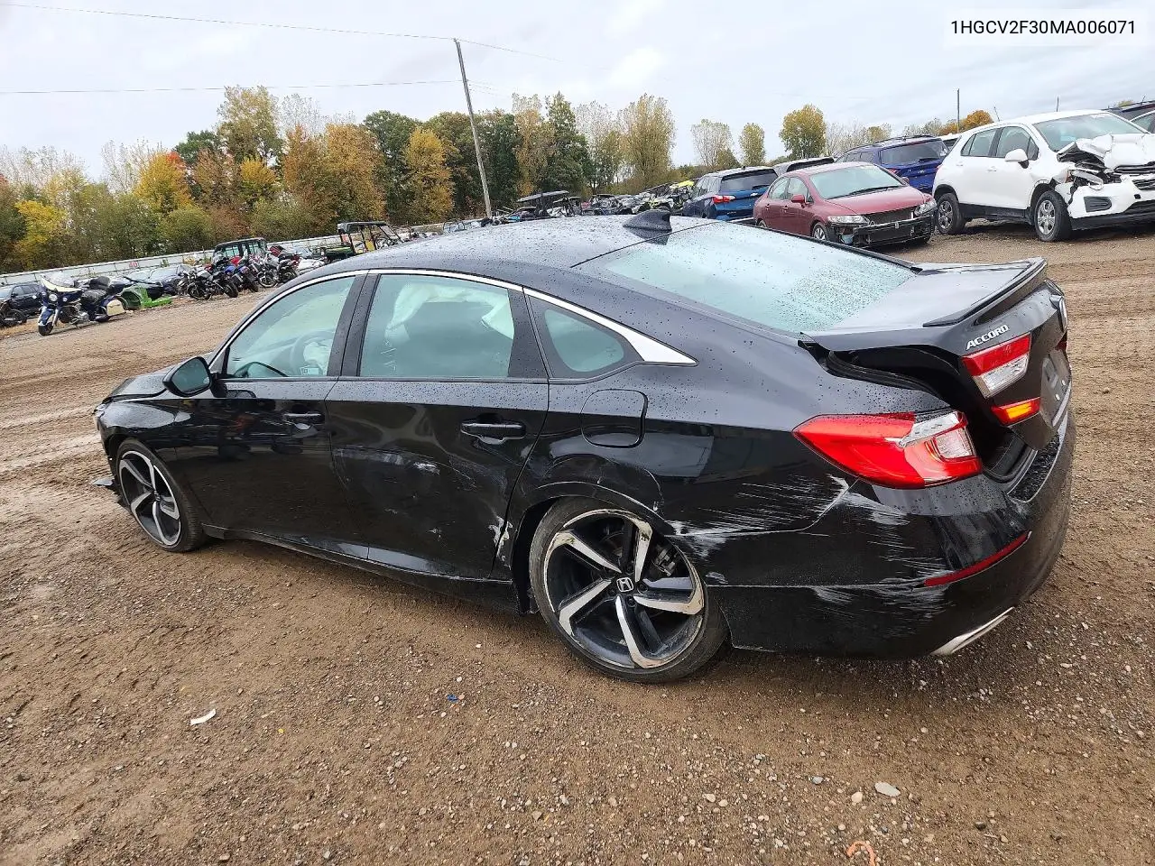 2021 HONDA ACCORD VIN 1HGCV2F30MA006071 — фото 2