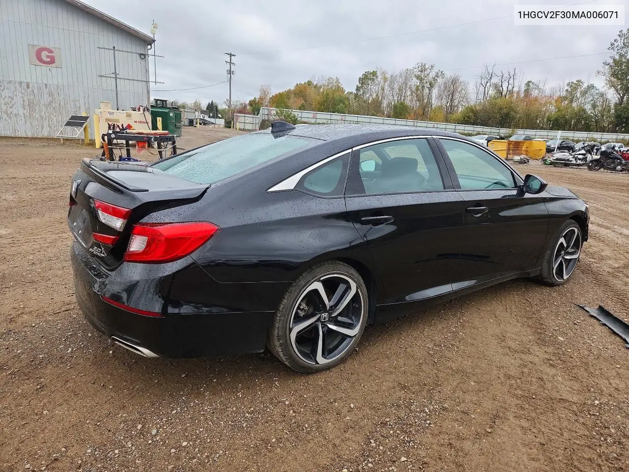 2021 HONDA ACCORD VIN 1HGCV2F30MA006071 — фото 3