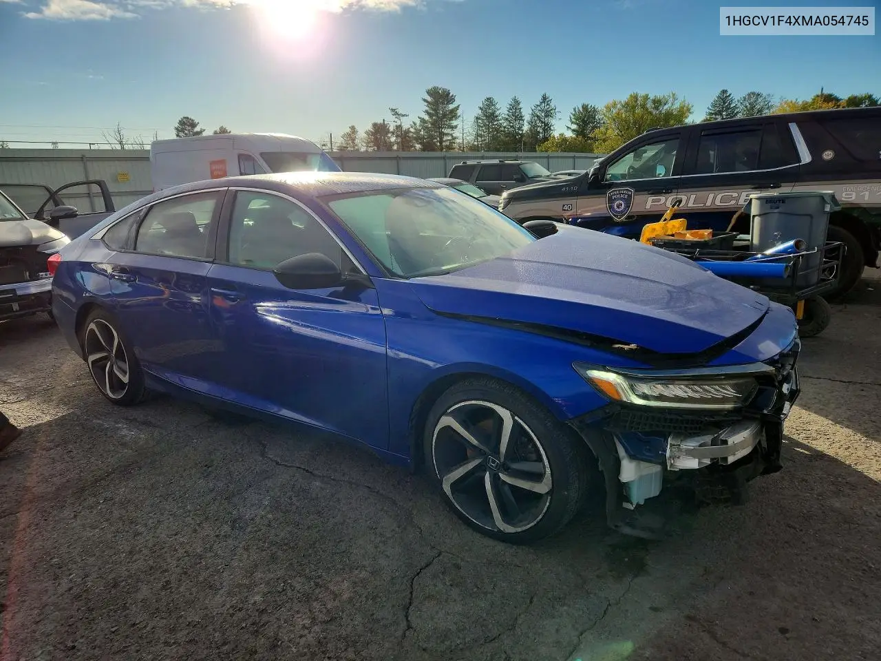 2021 HONDA ACCORD VIN 1HGCV1F4XMA054745 — фото 4