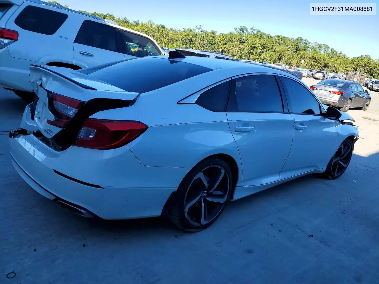 2021 HONDA ACCORD VIN 1HGCV2F31MA008881 — фото 3