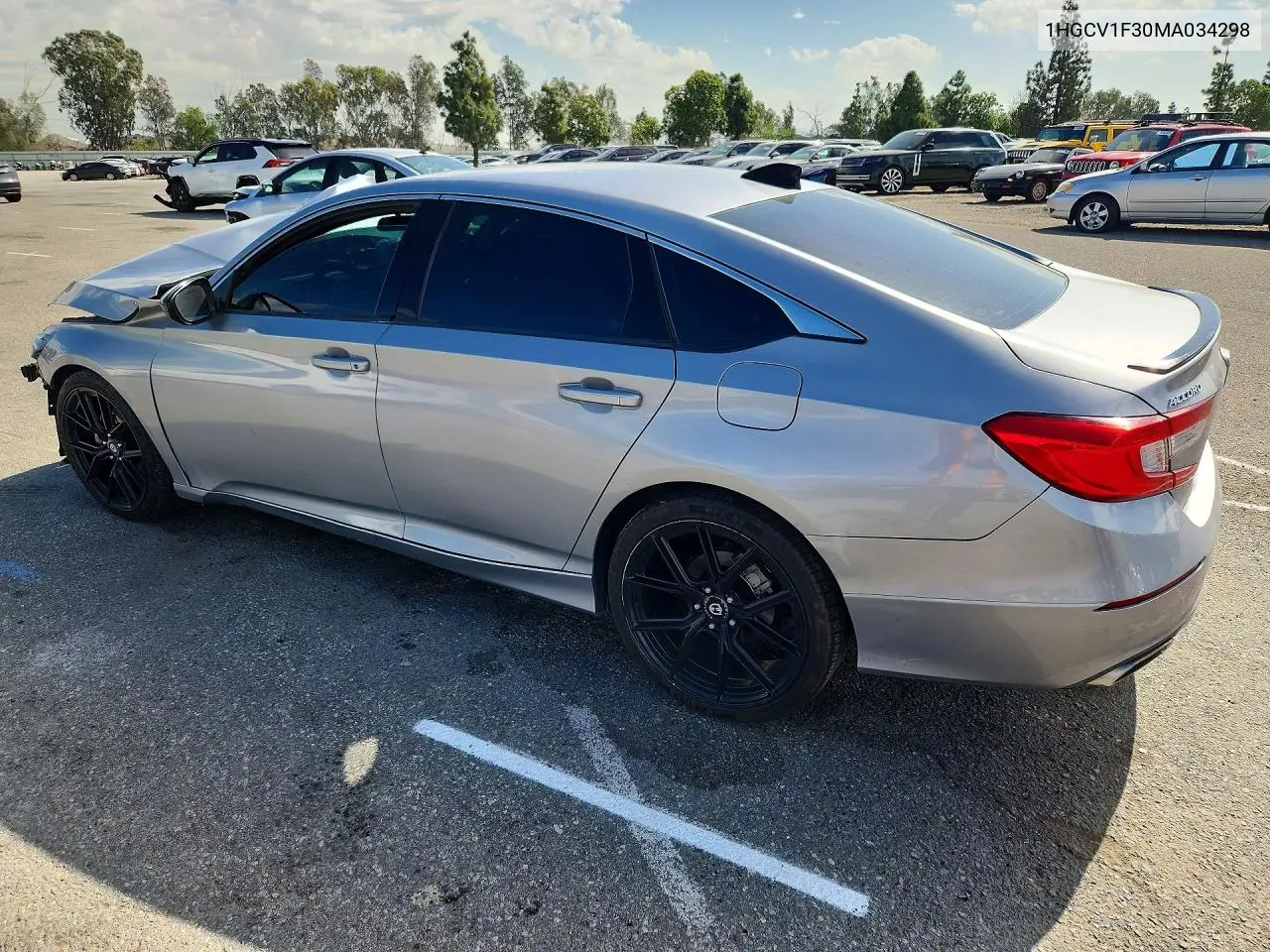 2021 HONDA ACCORD VIN 1HGCV1F30MA034298 — фото 2